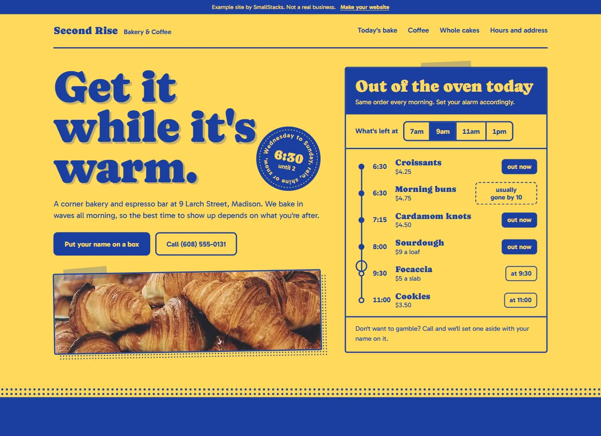 The Second Rise example site