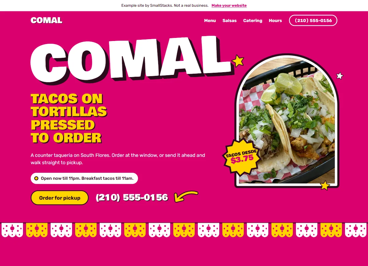 The Comal example site